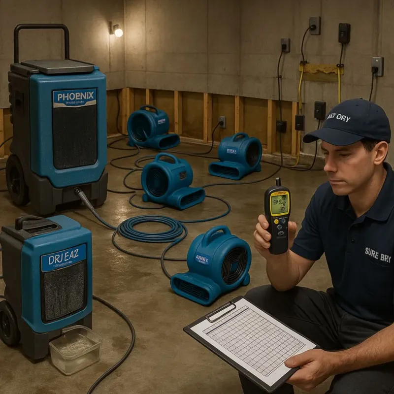Structural Drying and Dehumidification process in Sawyerwood, OH